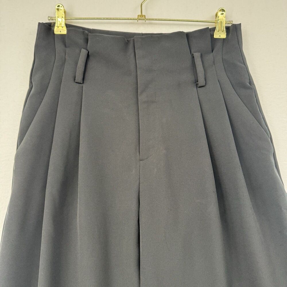 And Easy Wide Leg Cropped Pants Black Stretch Minimalist Preppy Workwear Size 10 - Picture 3 of 11